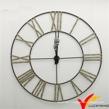 New Design Anatique Decorate Roman Numeral Large Round Metal Wall Clock
